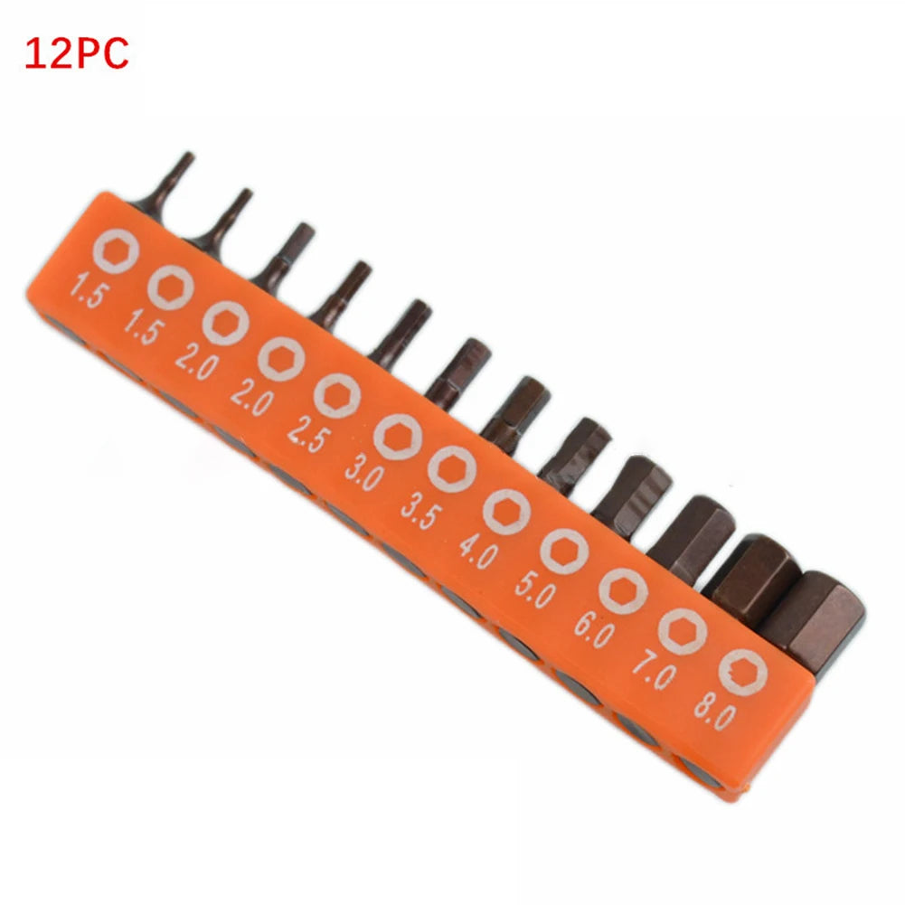 12/24pcs 1/4 Screwdriver Bit Set Hexagonal Screwdriver Bit Magnetic Set 25mm Hex Shank Driver Bit With Bit Holder Oasis Select B