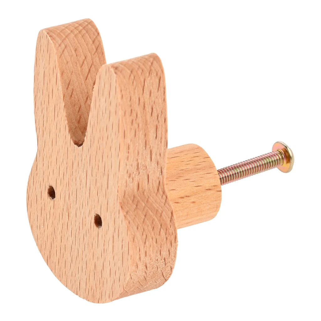Cute Animal Wood Furniture Handles for Kitchen Cupboard Cabinets Dressers Wardrobe Handle Wooden Drawers Door Knobs with Screw Oasis Select