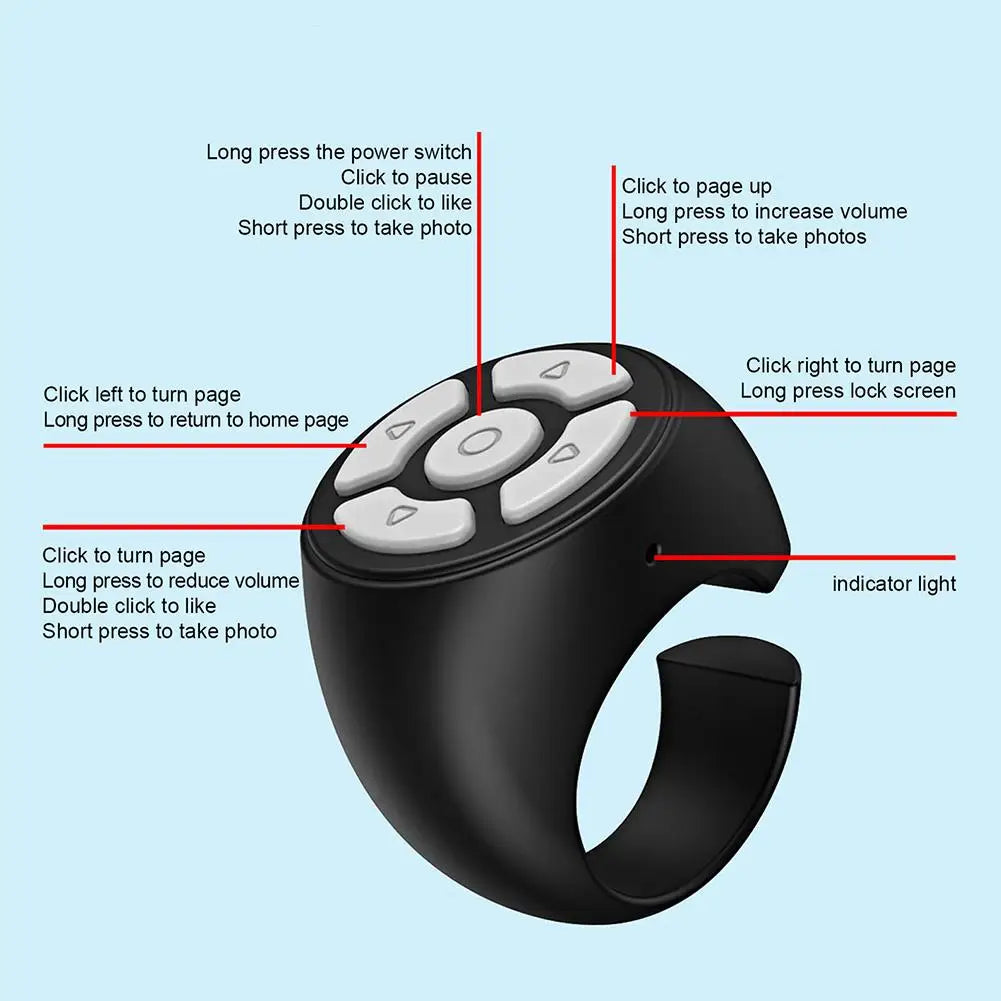 Bluetooth Remote Control – Selfie, Scroll & Camera Shutter