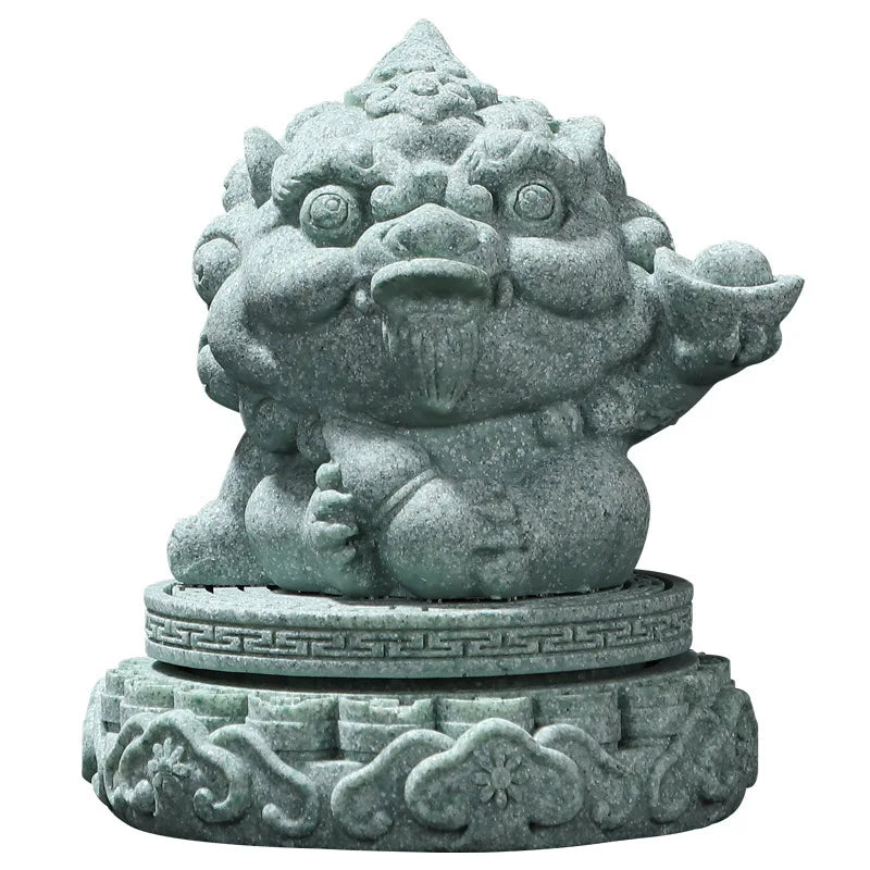 Fortune Comes Creative Pixiu Tea Pet Chinese Style Auspicious Beast Ornament Tea Set Accessory Home Decoration Display Gift Oasis Select