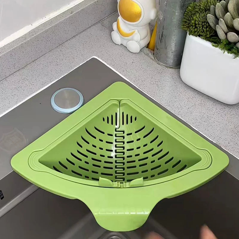 Kitchen Sink Drain Basket with Handle Food Slag Strainer Residue Processor - Essential Accessory for Clean Drains Oasis Select Green
