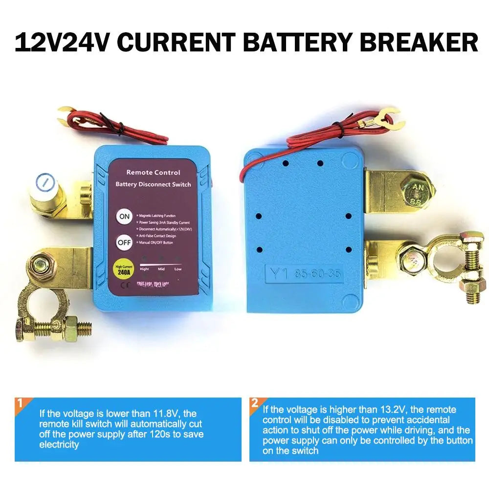 Smart Remote Battery Disconnect Switch 12V/24V 240A Kill Switch