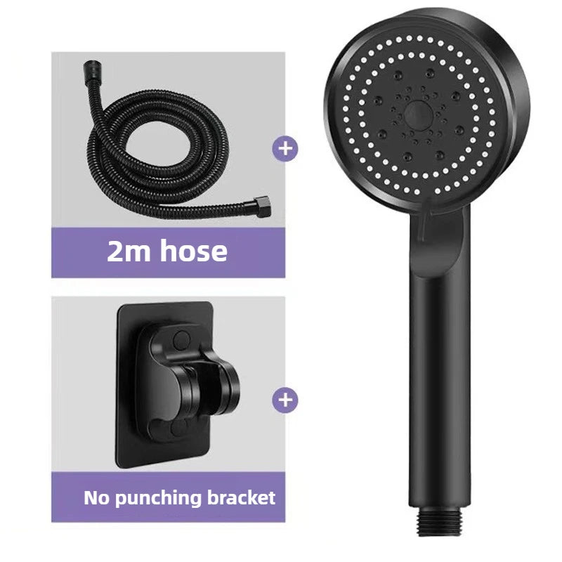 Handheld Spray Shower 5 Modes Booster Shower Head Household Adjustable High Pressure Water Massage Bathroom Supplies Oasis Select B Set 2M