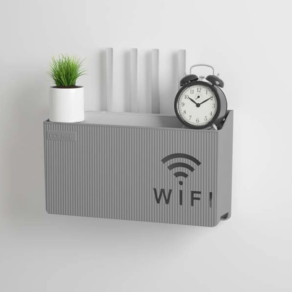 Router Storage Rack TV Set-top Storage Box Oasis Select Grey One size