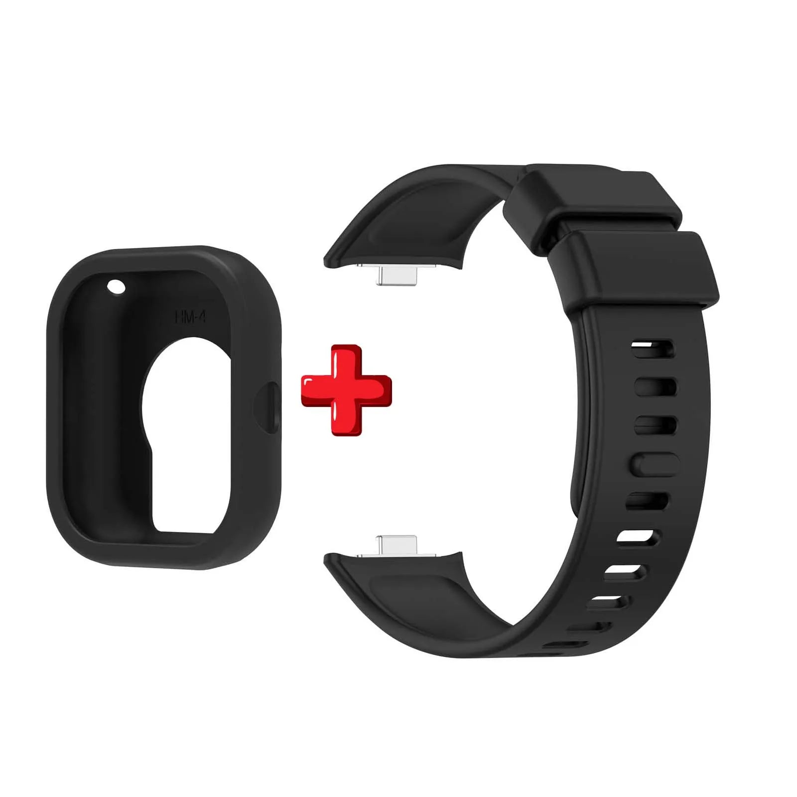 Silicone Strap & Case for Redmi Watch 4 – Shockproof Cover Watch Strap & Case Oasis Select Black