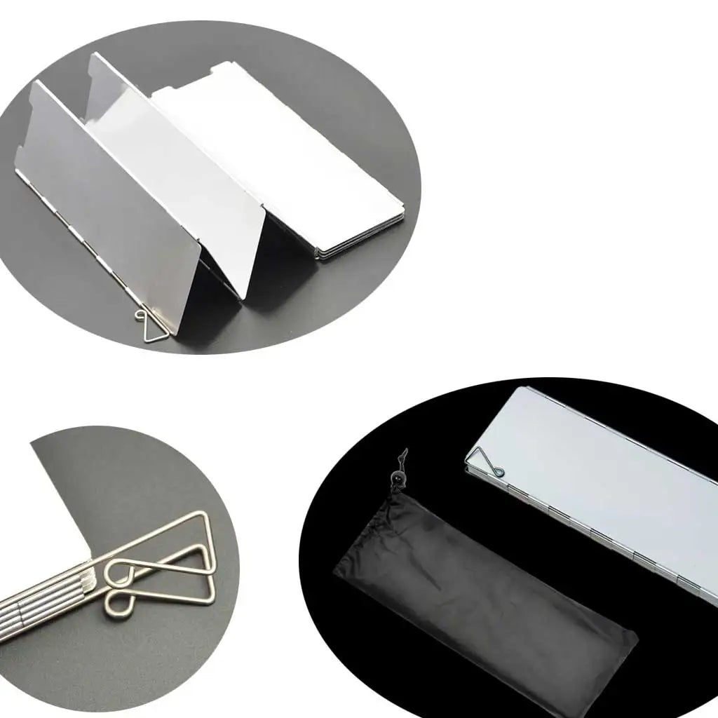 Lightweight Foldable Aluminum Windshield for OutdoorCamping Picnic Stove Gas Burner Wind Guard Shield with Carry Pouch Oasis Select