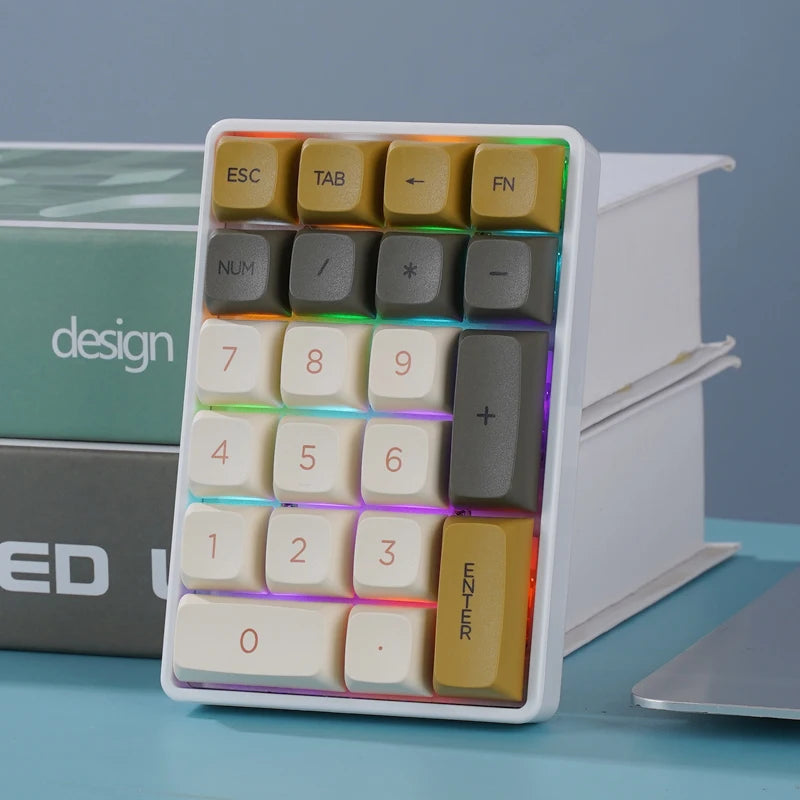 FREEWOLF K21 Wireless Numric Keypad Mechanical Hot-Swap Bluetooth Tri-mode Connection,ATTACK SHARK 21Key Mini Keypad for Finance Oasis Select