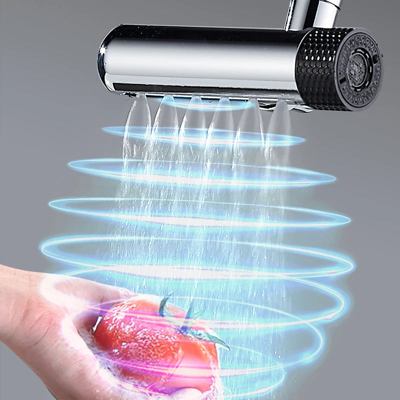 720° Rotating Kitchen Faucet 6 Modes Waterfall Spout Splash-Proof Universal Aerator Multi-Function Faucet Nozzle Extender Oasis Select