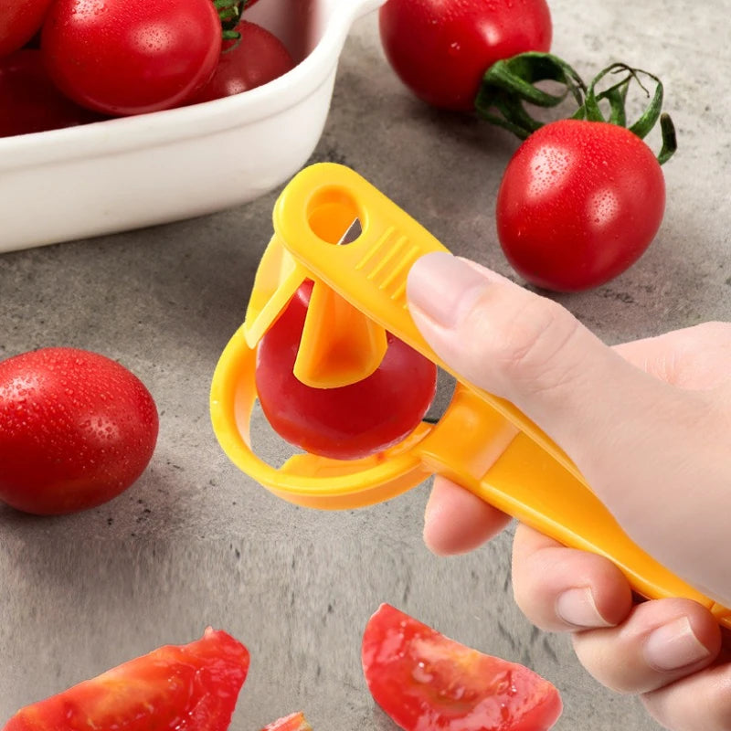 1Pcs Cherry Tomato Grape Strawberry Cutter Multi Fruit Slicer Kitchen Gadget for Perfect Cuts Safety Material Oasis Select