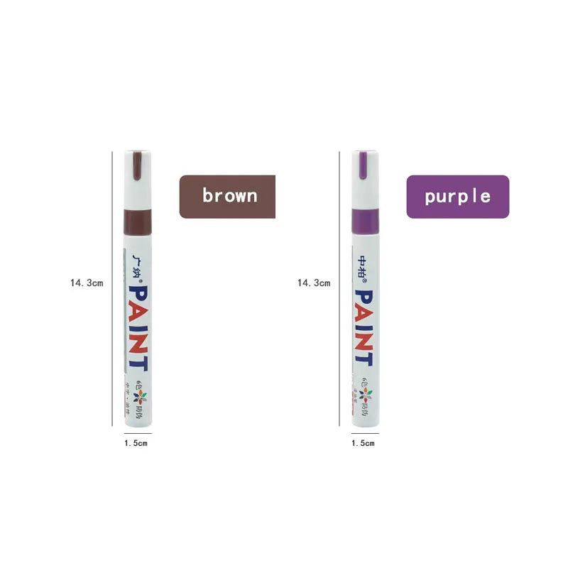 1/2pcs Oily Painting Pen Waterproof Permanent Graffiti Touch Up Tyre Marker Auto Rubber Tire Tread Mark Pen For Bike Cars Metal Oasis Select 2pcs mix