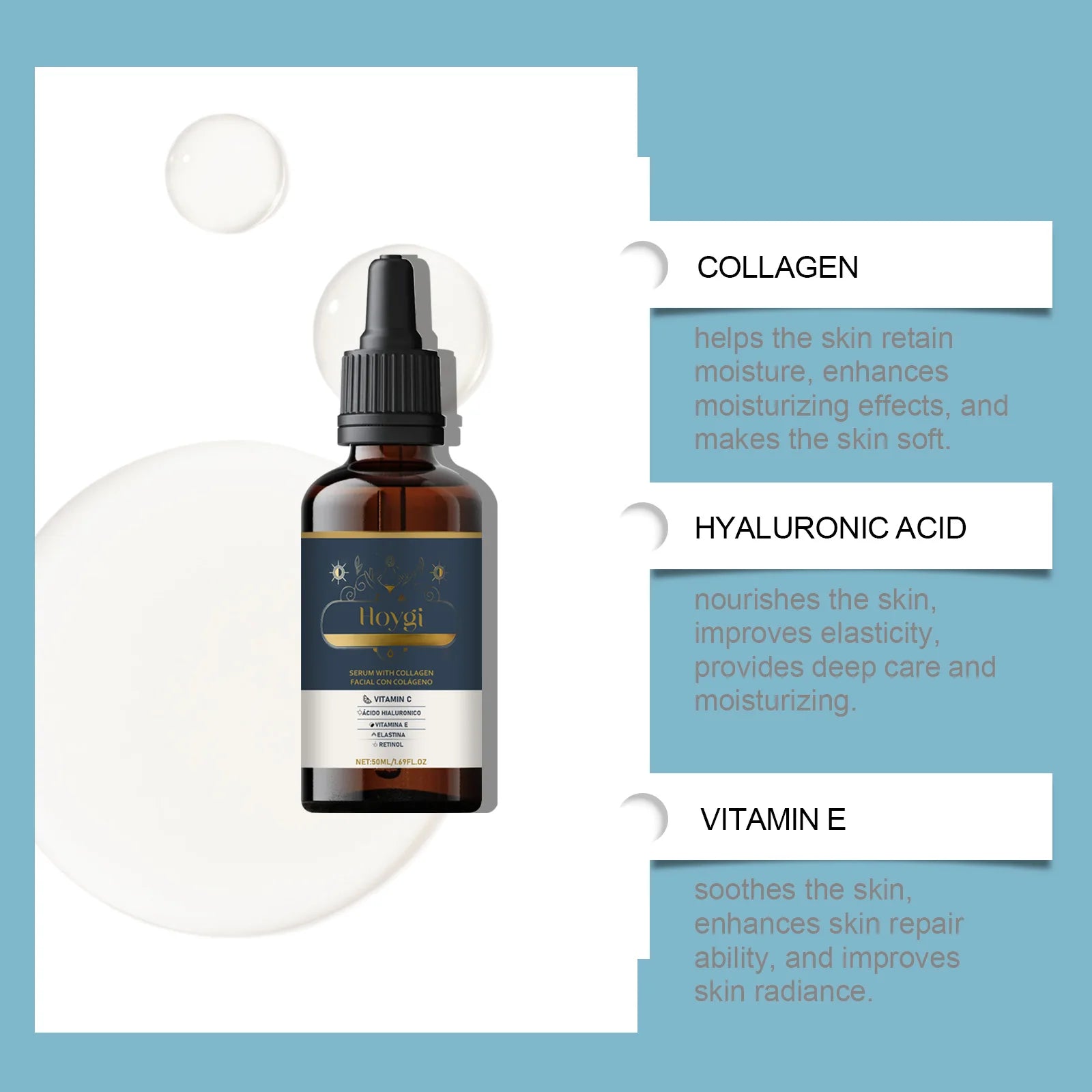 Hoygi Collagen Face Serum – Firming & Moisturizing Essence Collagen Face Serum Oasis Select