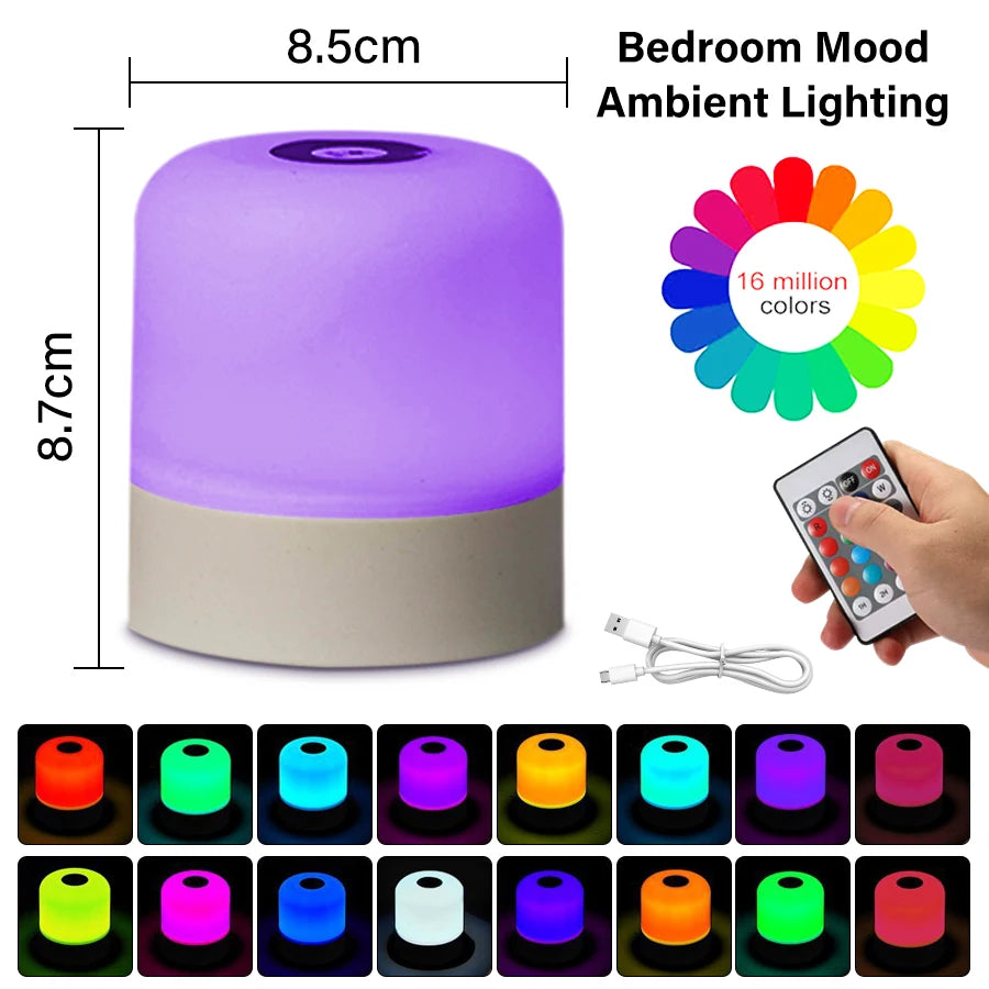 Rechargeable RGB LED Night Light – Remote & Touch Dimming Rechargeable Night Light Oasis Select RGB