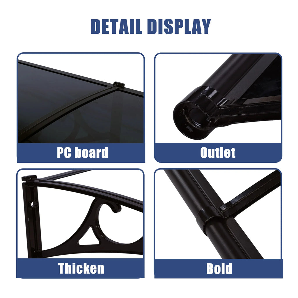Polycarbonate Door Canopy Awning – UV, Rain & Snow Shield Exterior Door Canopy Oasis Select