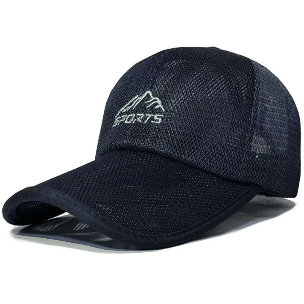 Lightweight Adjustable Mesh Baseball Cap Casual Style Wide Brim Golf Mesh Hat Breathable Sun Protection Cozy Tide Hat Running Oasis Select Dark Blue