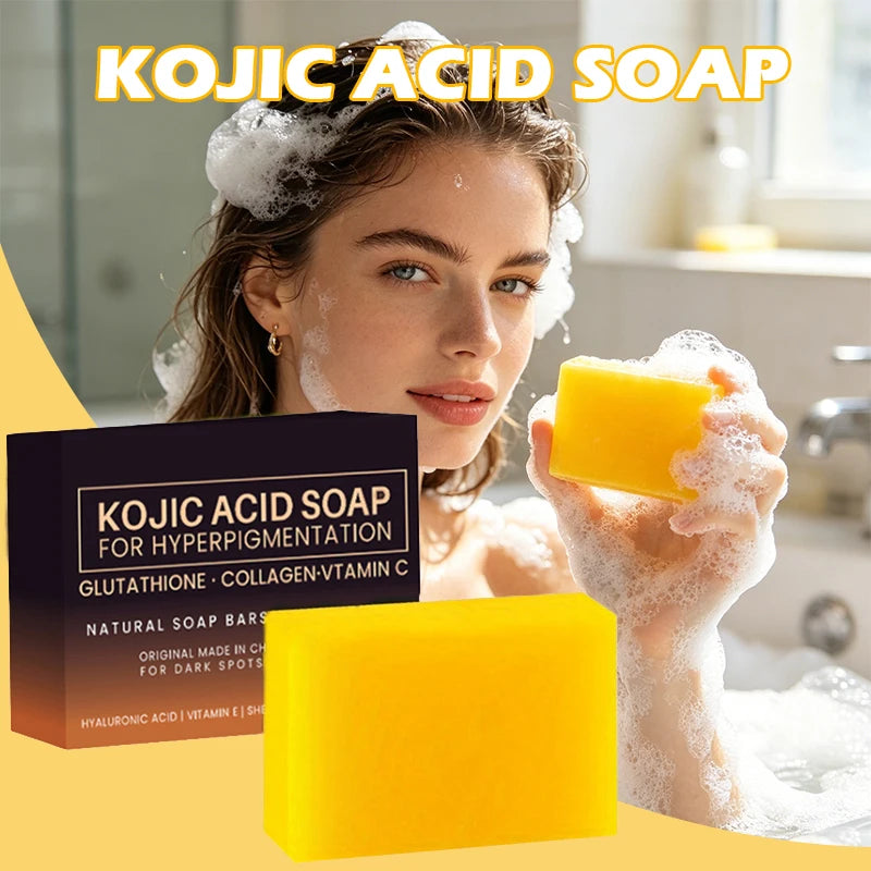 3.53oz Kojic Acid Soap Handmade Soap, rich in collagen and vitamin C, suitable for washing face and daily hand washing Oasis Select 100g