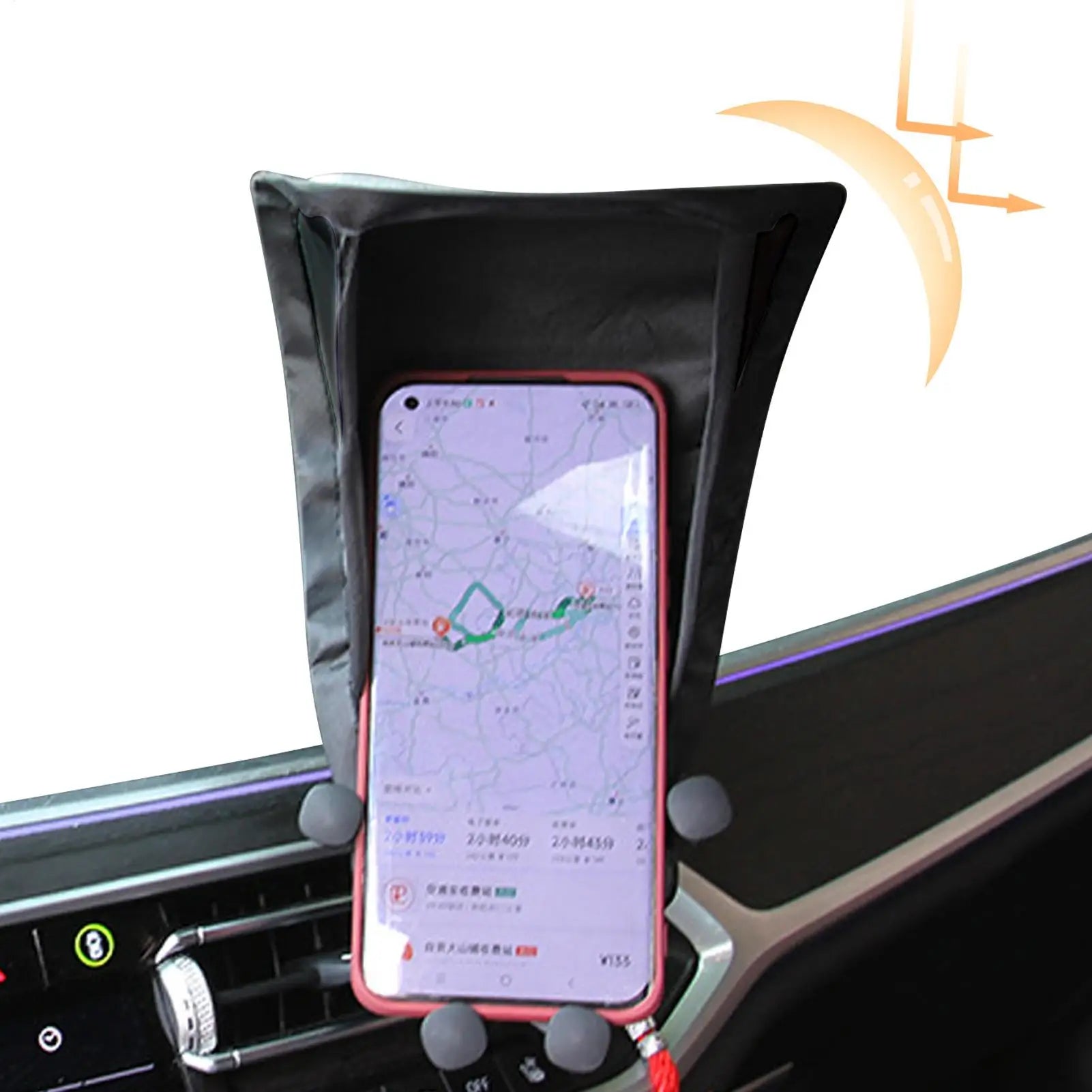 Foldable Car Dashboard Phone Sunshade Sun Shade For Phone Sun Shield For Cell Phones Phone Sun Shade Glare Blocking No Lag Oasis Select