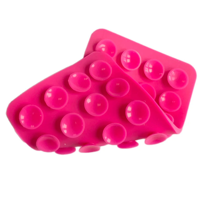 Silicone Suction Pad Double Sided For Mobile Phone Fixture Suction Cup Backed Adhesive Silicone Rubber Sucker Pad For Fixing Oasis Select Rose red