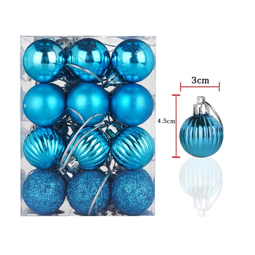 30mm Christmas Xmas Tree Ball Bauble Hanging Home Party Ornament Decor 24pc Tree Decoration Balls Xmas Party Hanging Pendant Oasis Select I 3cm