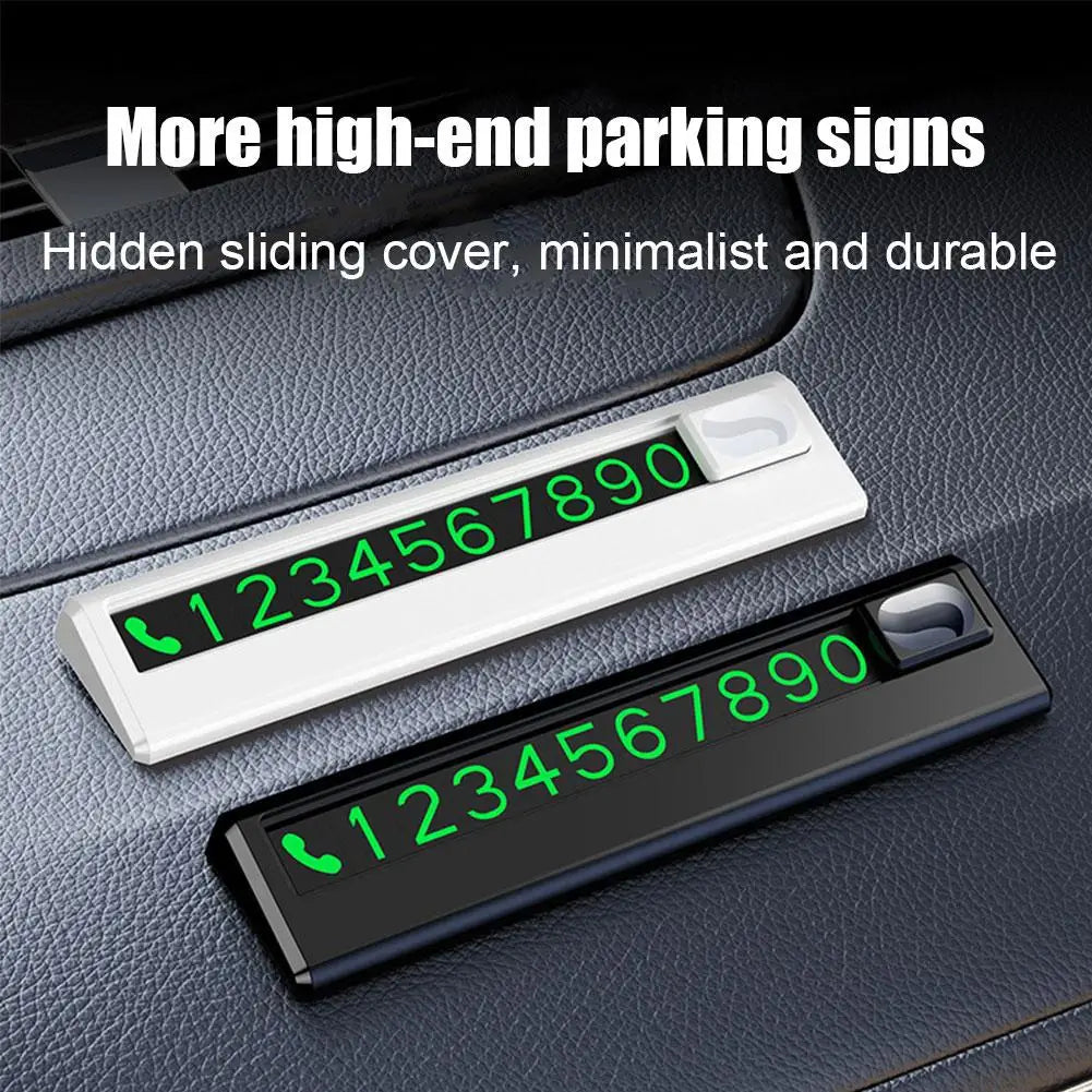 Car Styling Temporary Parking Card Plate Telephone Number Black/white Auto Phone Number Card Card Car Sticker Luminous Oasis Select