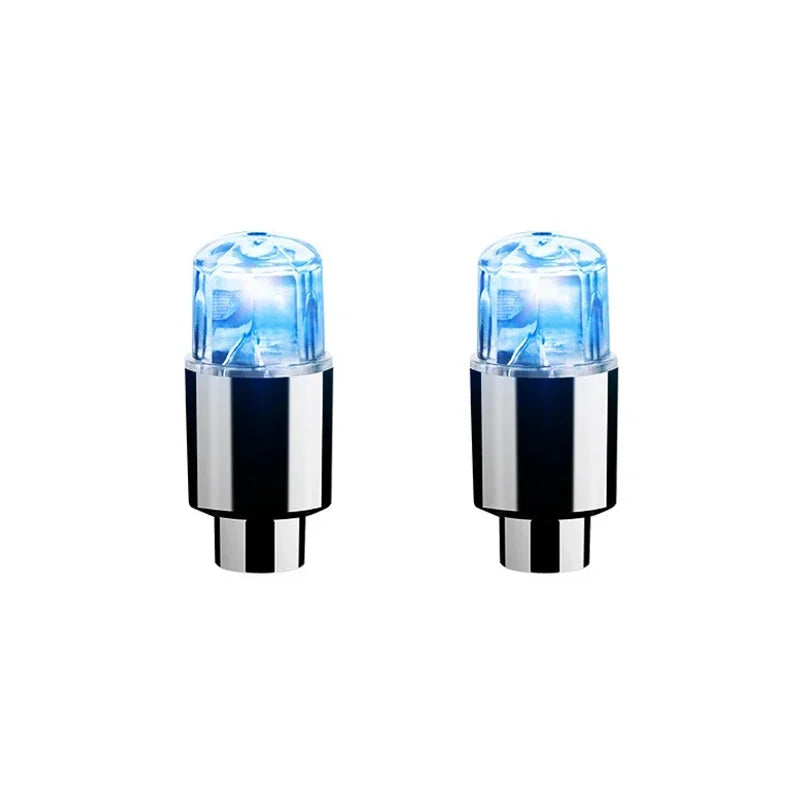 2/8/16Pcs Colorful Car Tire Valve Caps LED Car Motorcycle Cycling Wheel Lantern Spokes Hub Tyre Lamp Wheel Caps Oasis Select 2Pcs Blue