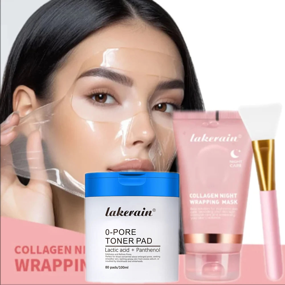 3pcs Collagen 5pcs Skin Care Set Hydrating Firming Moisturizing Jelly Cream Peel Off Facial Mask Toner Kit Oasis Select 3pcs1set