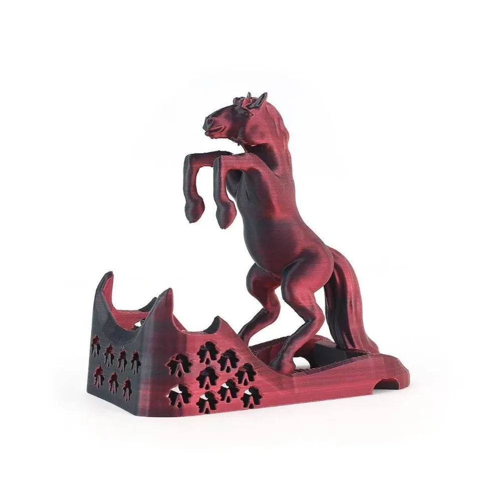 Figure Toys Horse Frame Phone Holder Multi-functional Statue Horse Mobile Phone Stand Portable Anti-slip Cell Phone Bracket Oasis Select Black