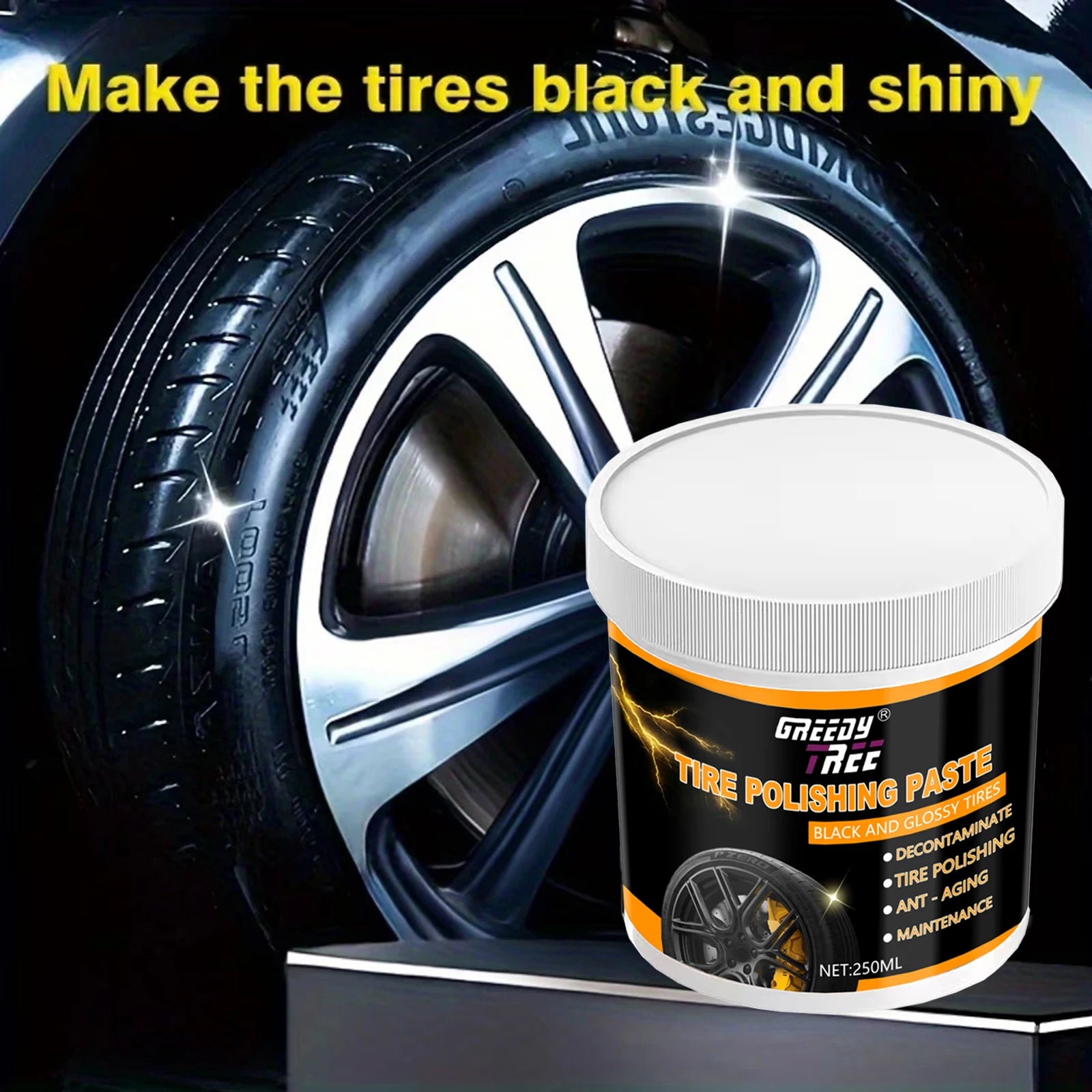Tire Wax Brightening Paste – Dark Color & Anti-Cracking Guard Tire Wax Paste Oasis Select 1 250ml