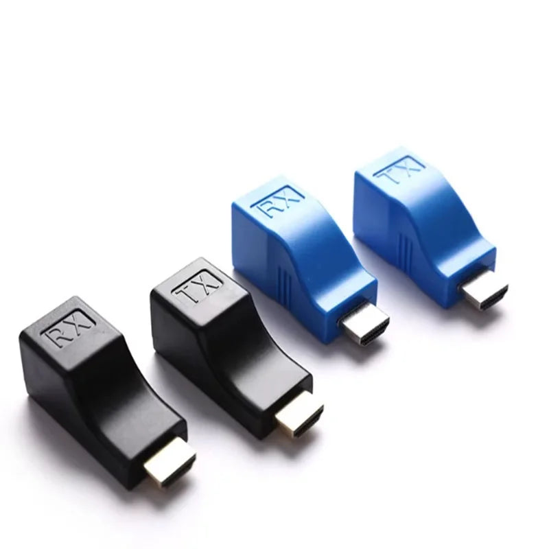  1 Pair RJ45 4K HDMI-compatible Extender RJ45 Ports Network 30M HDMI to RJ45 Over CAT5e / 6 UTP LAN Extender Cable Adapters Oasis Select