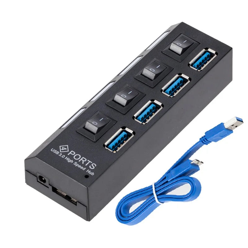 4/7 Port USB 3.0 Hub USB Multi USB 3.0 Hub Multiple Port Hub Splitter With Power Adapter Computer Accessories Hub For PC Oasis Select