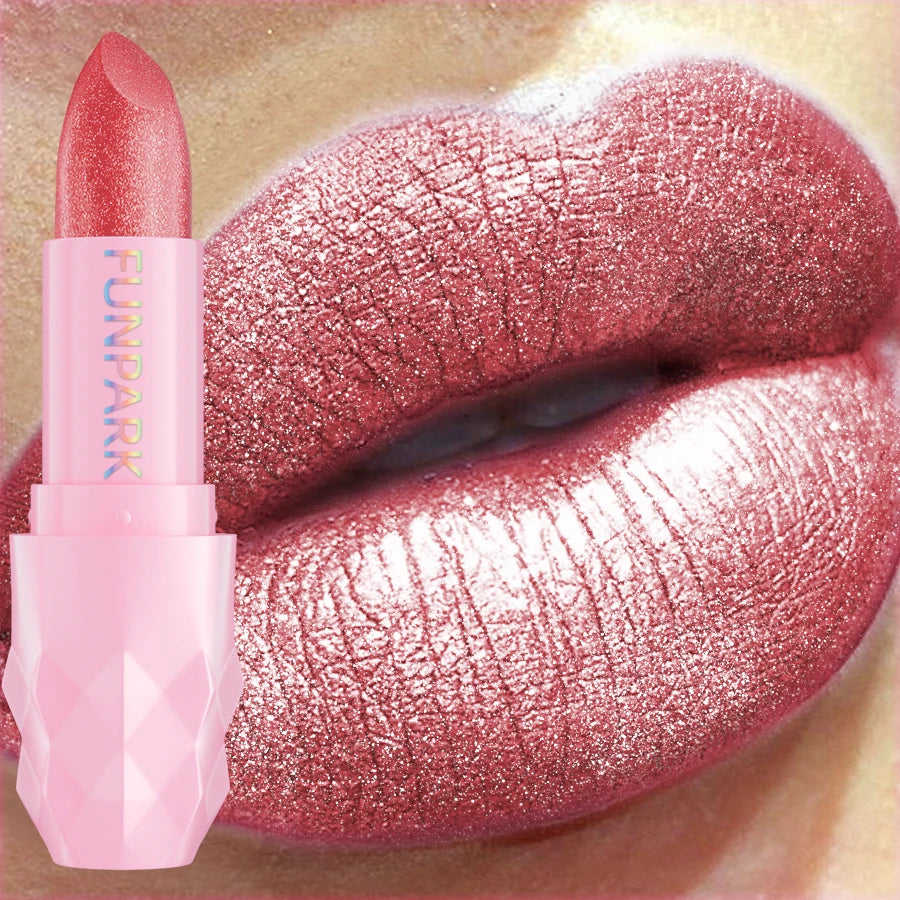 FUNPARK Glitter Metallic Lipstick – Pearlescent Pigmented Lip Glaze