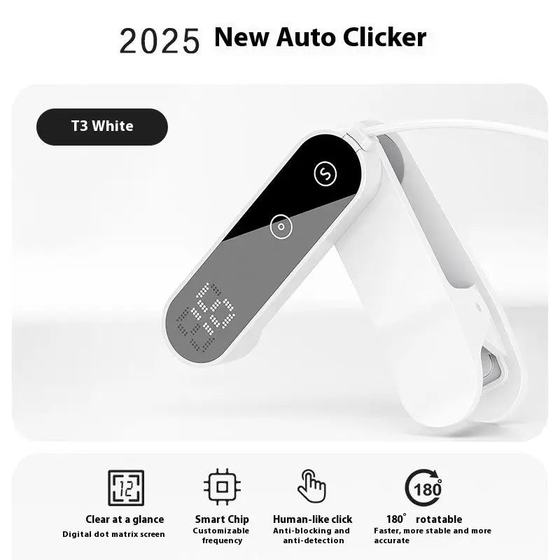 Screen Auto Clicker Simulated Finger Clicking For TikTok Smart Phone App Video Live Streaming Screen Touch Tripods Tapper Device Oasis Select White