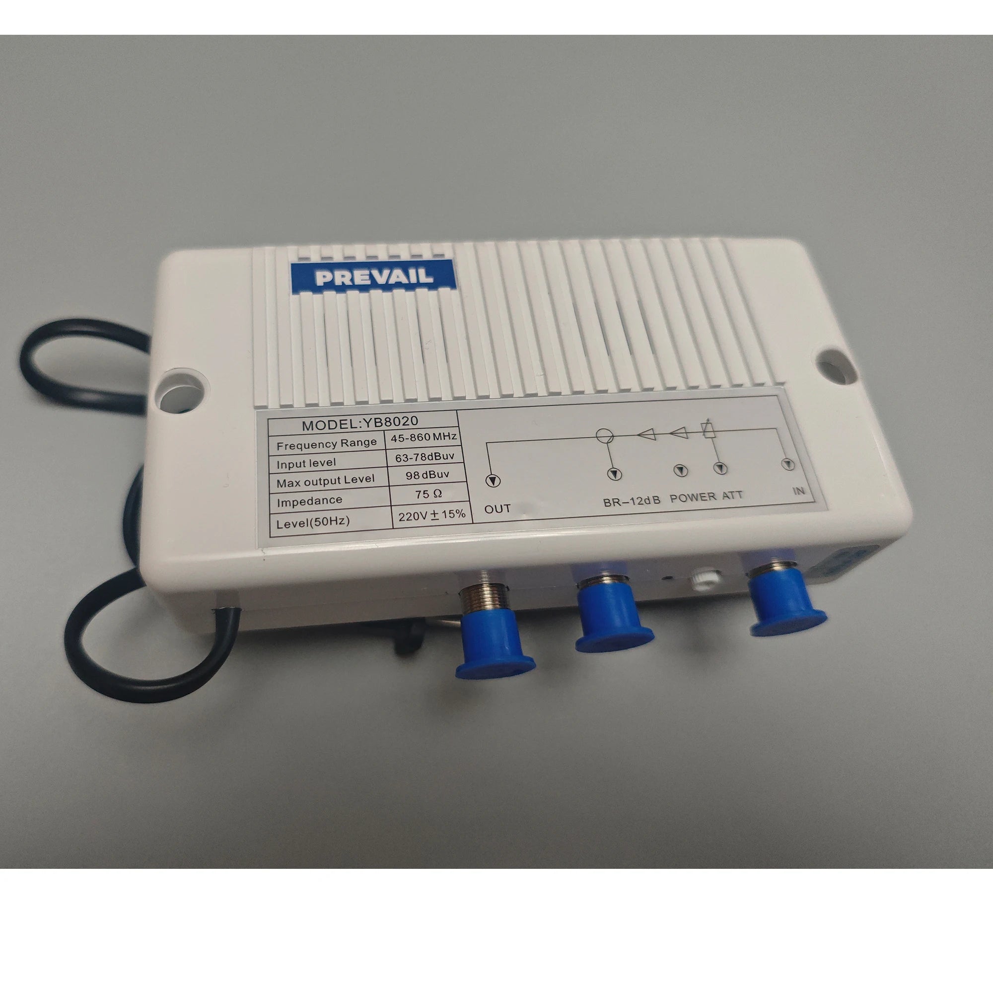 20db cable TV RF signal amplifier indoor type 45-860MHz 1 in 2 out, adjustable output Catv amplifier Oasis Select