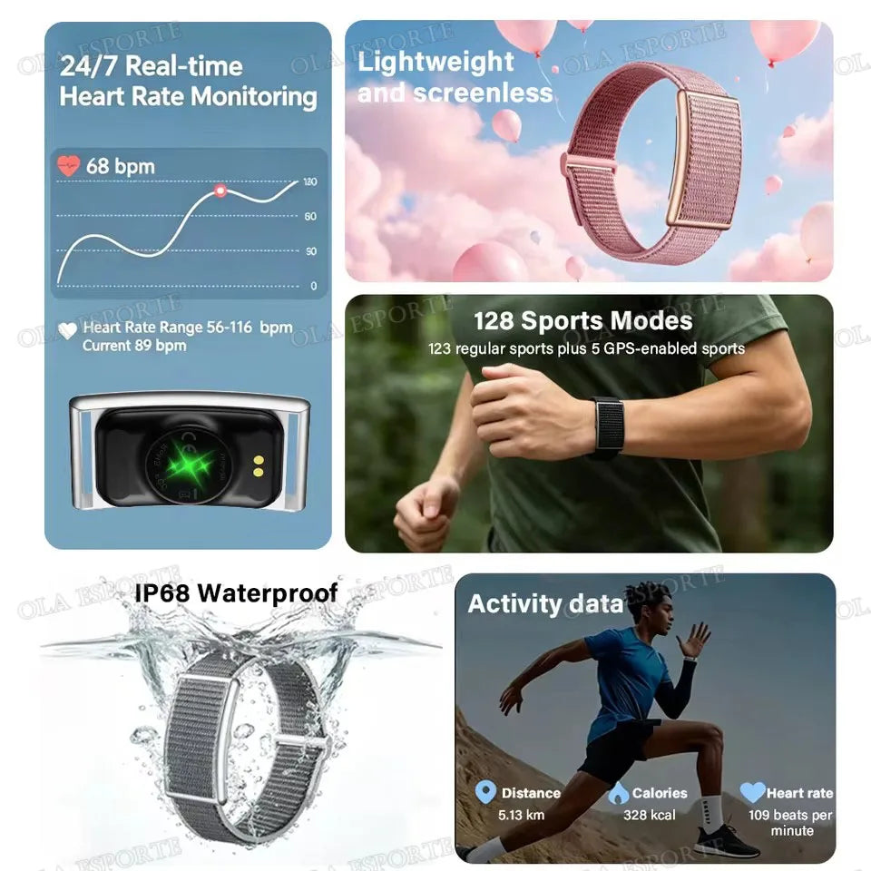 Ola Esporte No-Screen Fitness Band | Heart Rate, SpO2, IP68