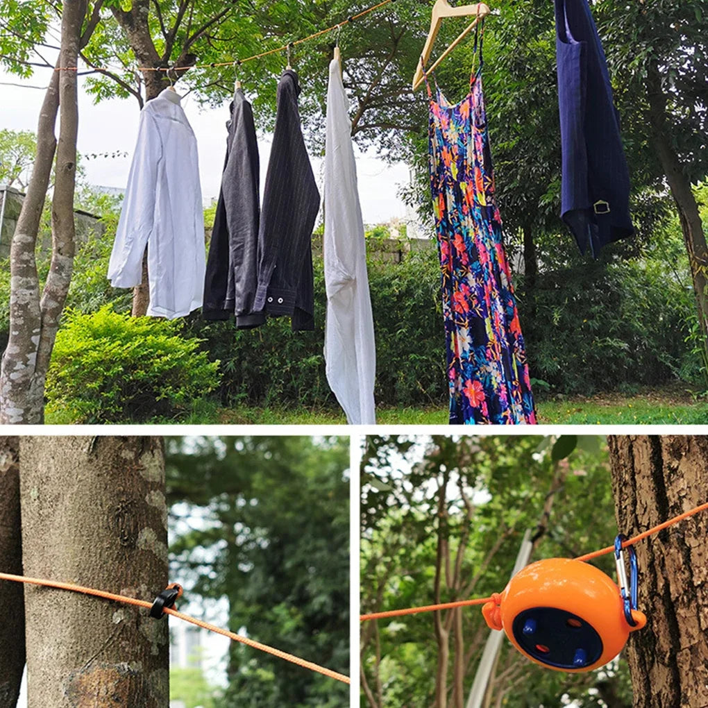 Clothesline Laundry Drying Rope Outdoor Clothes Line Windproof Anti-slip Retractable Cord for Hotel Camping accessories Oasis Select