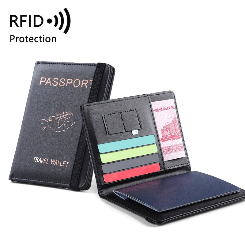 Waterproof PU Leather Passport Holder & Travel Wallet Passport Holder Wallet Oasis Select Black
