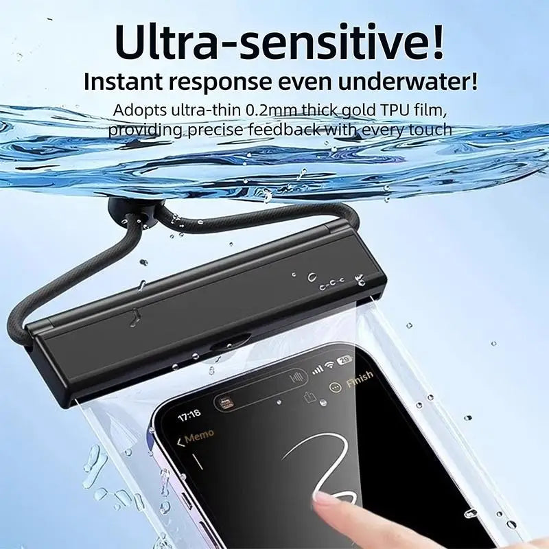 SUSU Universal Transparent Waterproof Touchscreen Phone Pouch Outdoor Diving And Swimming Crossbody Phone Case Oasis Select