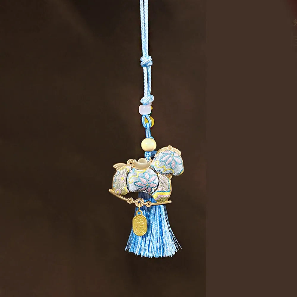 Chinese Style Pony Embroidered Pendant Satin Brocade New Year Horse Pendant Spring Festival Tassel Horse Hanging Decoration Oasis Select Style 5 4XL