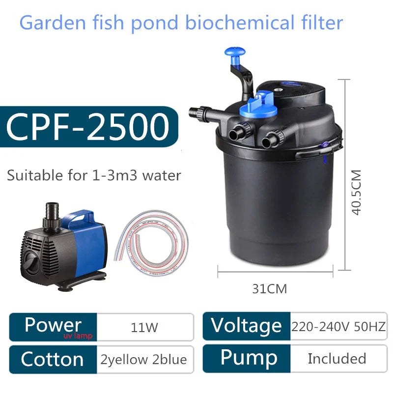 CPF2500 CPF5000 CPF10000 CPF15000 CPF20000 CPF30000 CPF50000 pond swimming pool filter bio pressure UV filter Farm water purifi Oasis Select CPF2500 a set AU adapter plug