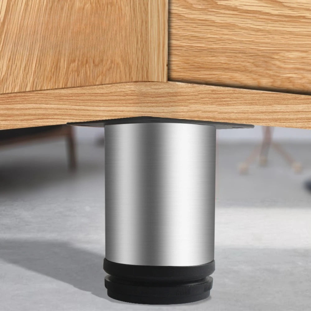 Black Stainless Steel Replacement Metal Feet Black Adjustable Furniture Legs for Cabinet Sofa Cupboard Furniture Hardware Oasis Select