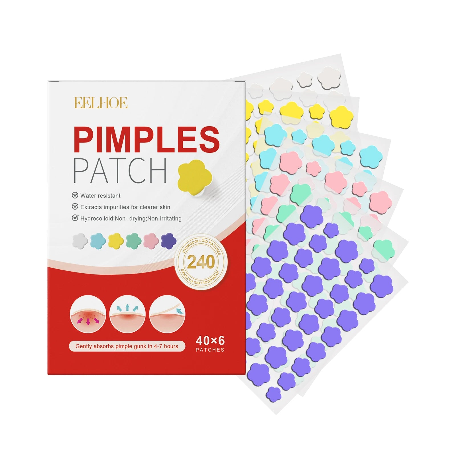 240pc Salicylic Acid Acne Pimple Patches – Fun Shapes Acne Pimple Patches Oasis Select Flower 240Pcs