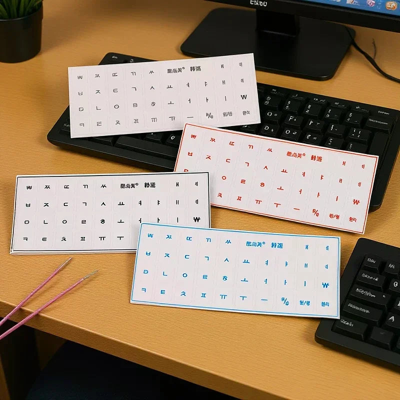 [Korean Language] Tear-Off Film Keyboard Sticker Desktop Laptop Key Sticker Single Film Universal Transparent Engraving Sticker Oasis Select