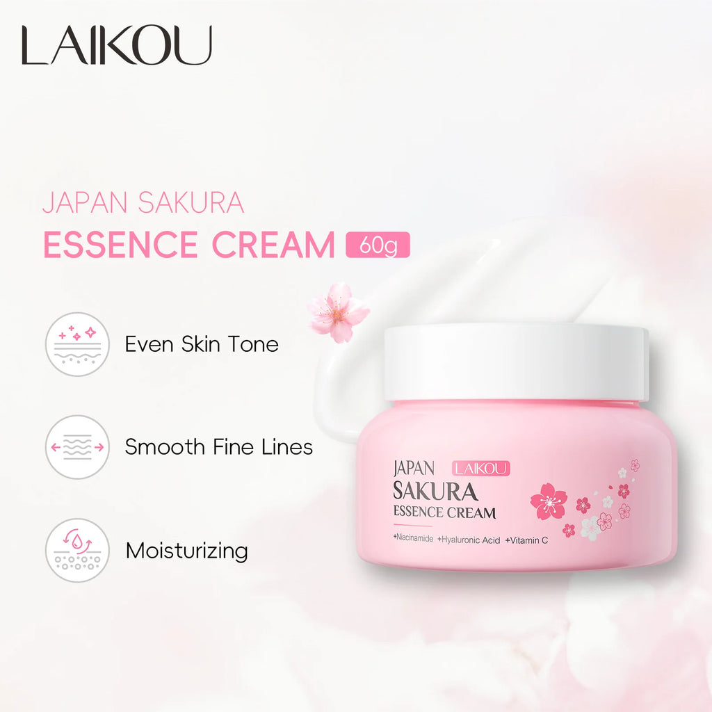 LAIKOU Sakura Essence Face Cream 60g - Moisturizing Repair Hydrating Cream, Gentle Nourishing Non-Greasy Lotion for Dry Skin Oasis Select