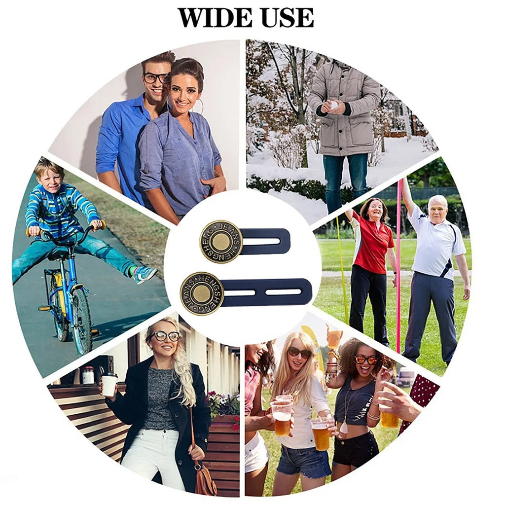 4/6pcs Jeans Button Extender Universal Pants Extender Button for Women Men Adjustable Elastic Waist Silicone Extender Buckle Set Oasis Select