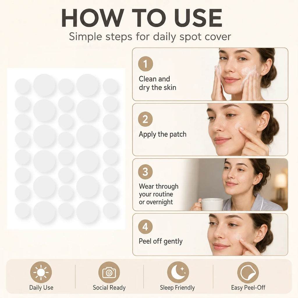Hydrocolloid acne removing patch, invisible day and night, necessary for concealer makeup, daily facial care patch Oasis Select