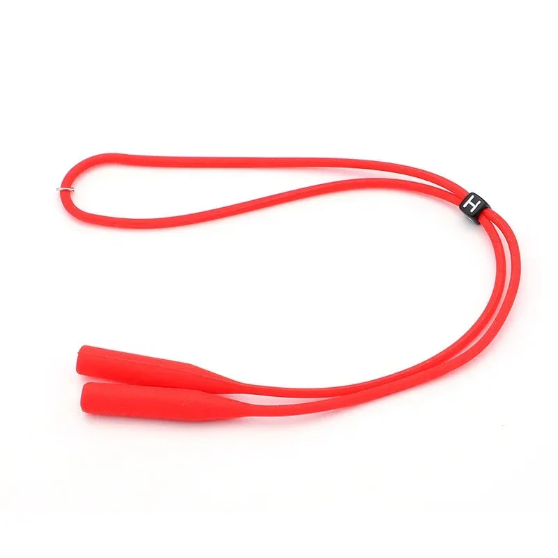 Adjustable Elastic Silicone Eyeglasses Straps Sunglasses Chain Sports Anti-Slip String Glasses Ropes Band Cord Holder Oasis Select Red