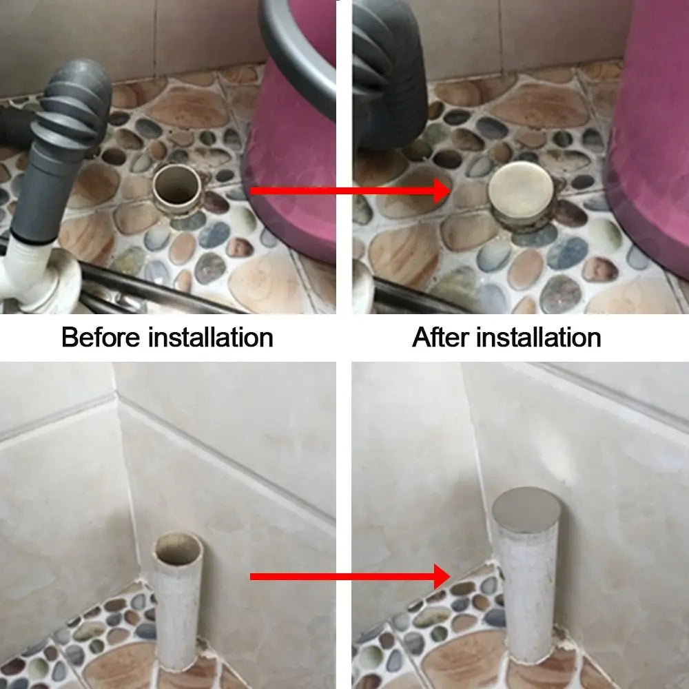 Stainless Steel Sewer Pipe Cap Insert Type anti-odor Anti-blocking Sealing Cover Insect Prevention 50-150mm Rain Pipe Cap Oasis Select