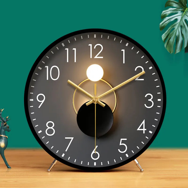 Luxury Desktop Quartz Clock, Creative Modern Table Clock for Home Living Room Decor, Elegant High-end Ornament Timepiece Oasis Select L