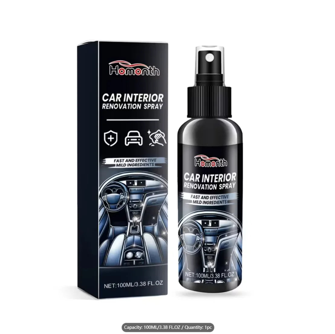 Car Interior Plastic & Leather Cleaner, Polish & Anti-Oxidation Car Interior Care Oasis Select
