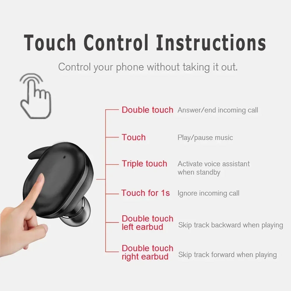 TWS Bluetooth Earphones 5.0 Wireless Stereo Earbuds In-ear Noise Reduction Waterproof Headphones With Charging Case Oasis Select