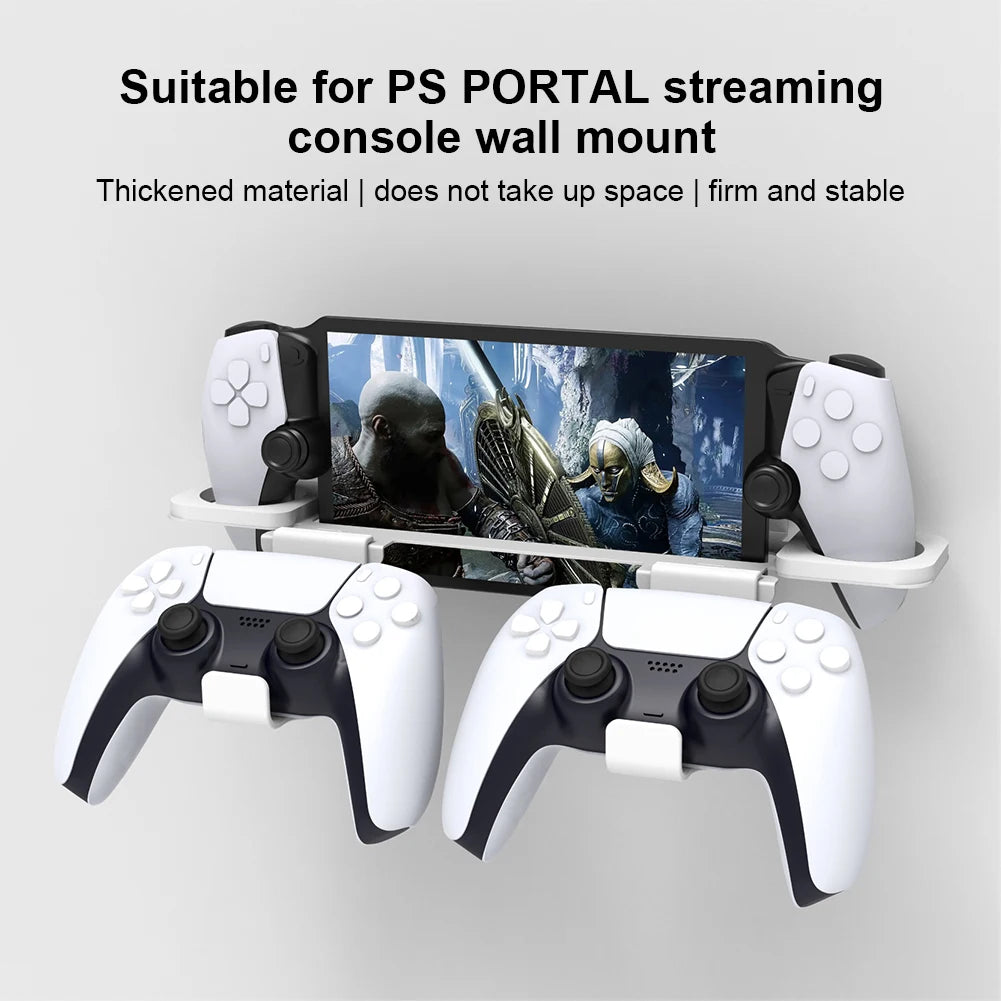 For PS5 Portal Game Console Wall Mount Bracket Gaming Controller Stand Hanging Stand Storage Shelf for PlayStation 5 Controllers Oasis Select